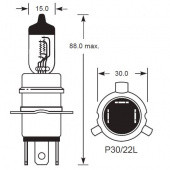 P30 22L: P30 22L base halogen bulb with twin axial filament from £0.01 each